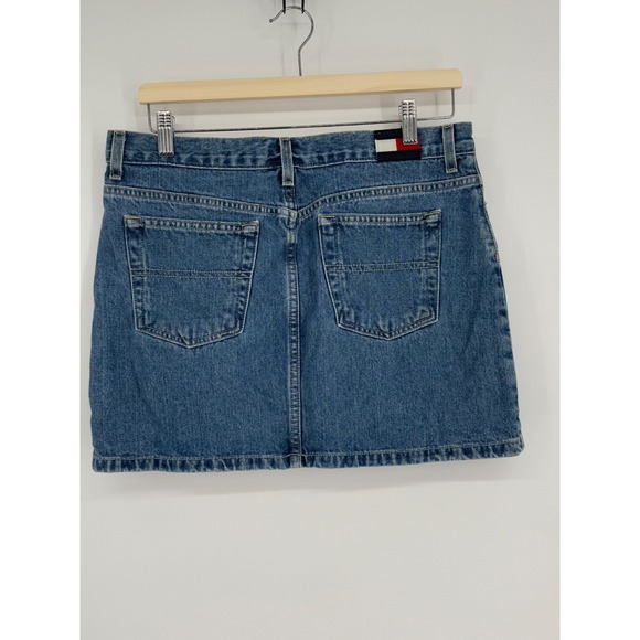 Tommy Hilfiger Vintage Women's Blue Denim Mini Skirt Size 11 Jean‎ Skirt - Picture 4 of 10